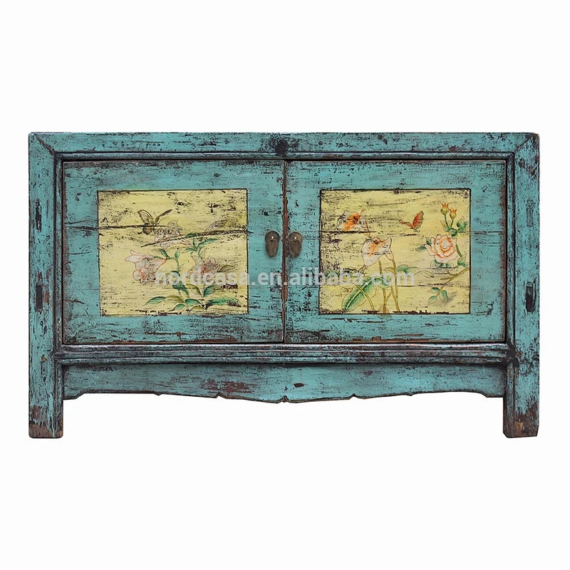 Chinese used wood asian furniture Hand-painted wholesale antique old furniture
