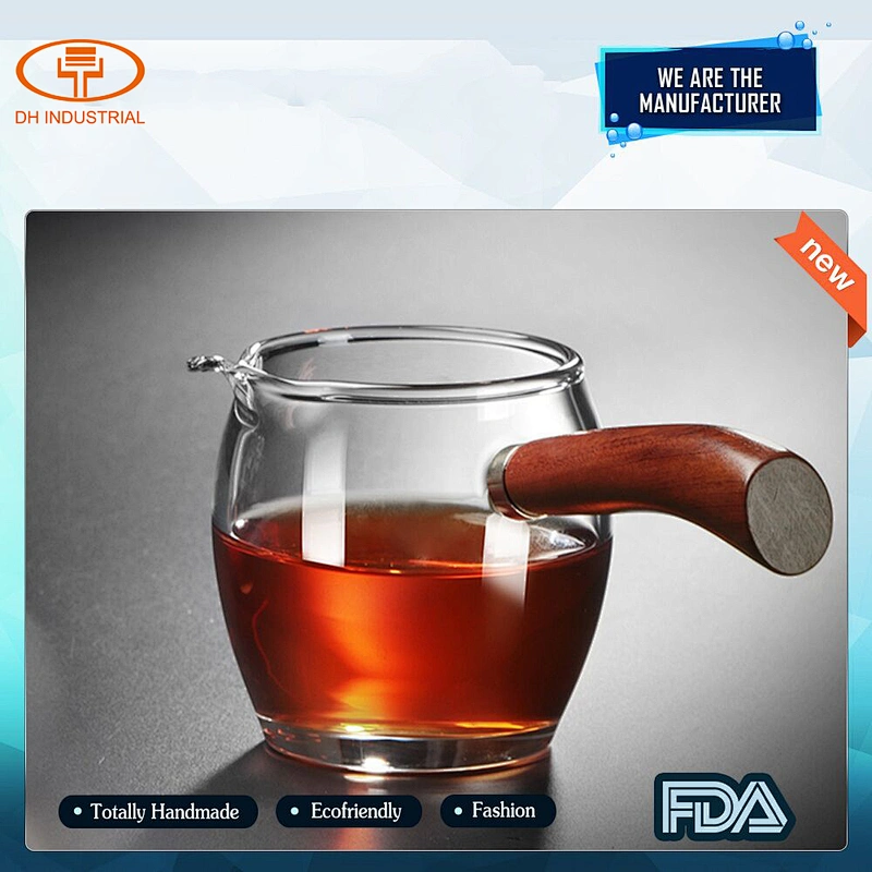 玻璃茶壶玻璃花茶杯木把手