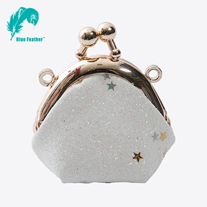 Glitter small jewellery storage coin purse fashion style metal purse frame