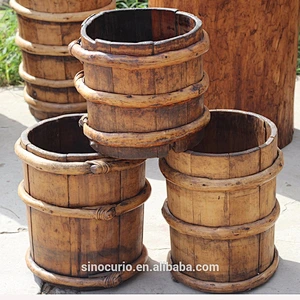 Chinese antique wooden storage barrels wholesale wood barrels