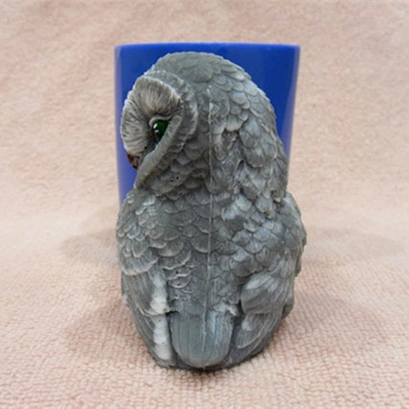 Owl silicone Soap mold 3D animal candles making mould Silica