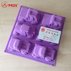 PRZY 6 cavities car Cake molds silicone car shaped handmade soap silicone moulds
