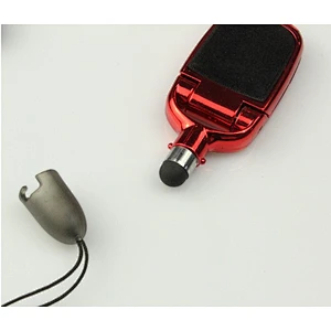 Plastic multi-function stylus, screen wipe, mobile phone stand