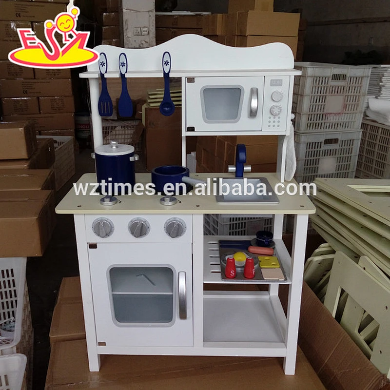 Wholesale customize pink color wooden girl kitchen toy for children W10C045
