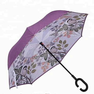 Inside full printed umbrella Reverse Umbrella Bright colored umbrella