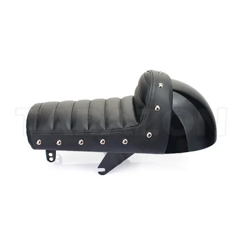 Vintage retro hump style motorcycle cafe racer leather seat