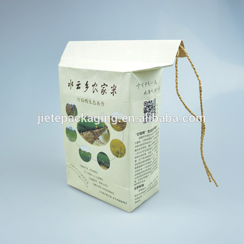 cute kraft paper bag for packing rice