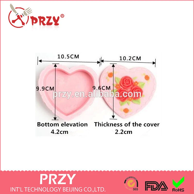 S4049 Heart-shaped solid silicone mold soap box handmade soap gift box chocolate mold