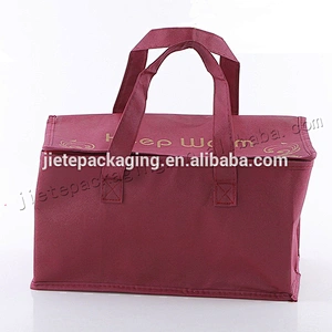 Customized plastic pp non woven shopping bag with zipper for beer, frozen food