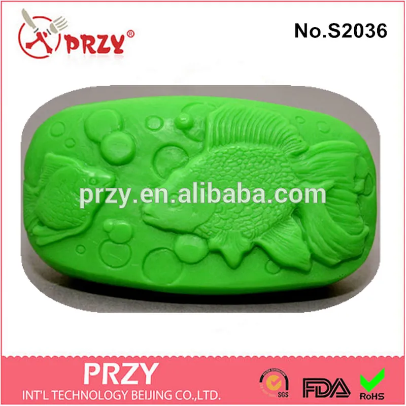 Eco-friendly DIY cat handmade fish silicone soap mold