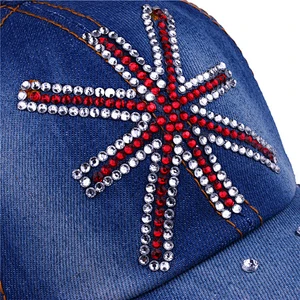 Cowboy Denim Dad Hats Custom Rhinestone Baseball Caps
