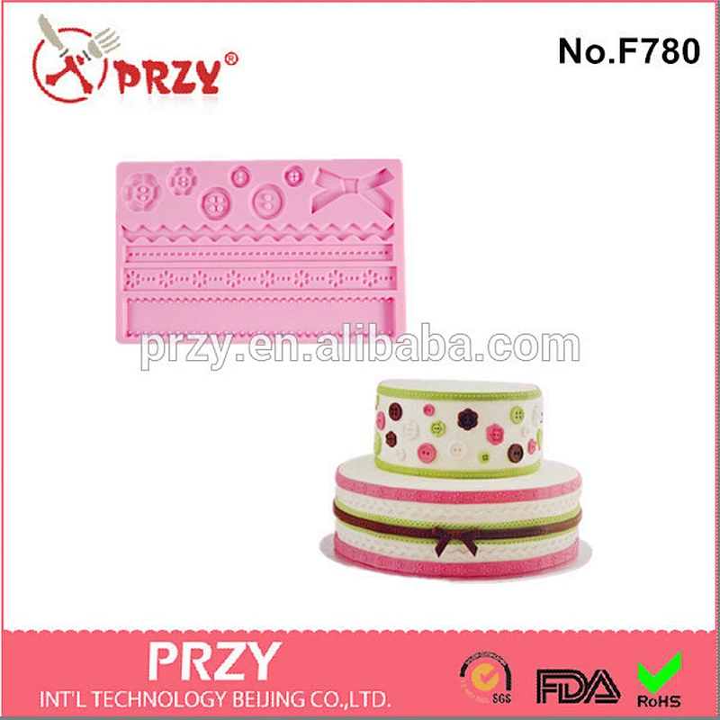 2015 eco-friendly silicone fondant lace mold cake decorations