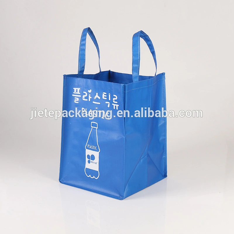 custom printed grocery blue PP woven shopping plastic bags