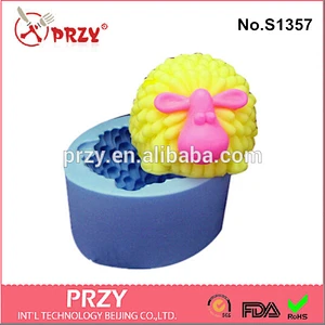 S1357 Eco-friendly craft handmade 3d silicone sheep soap mold