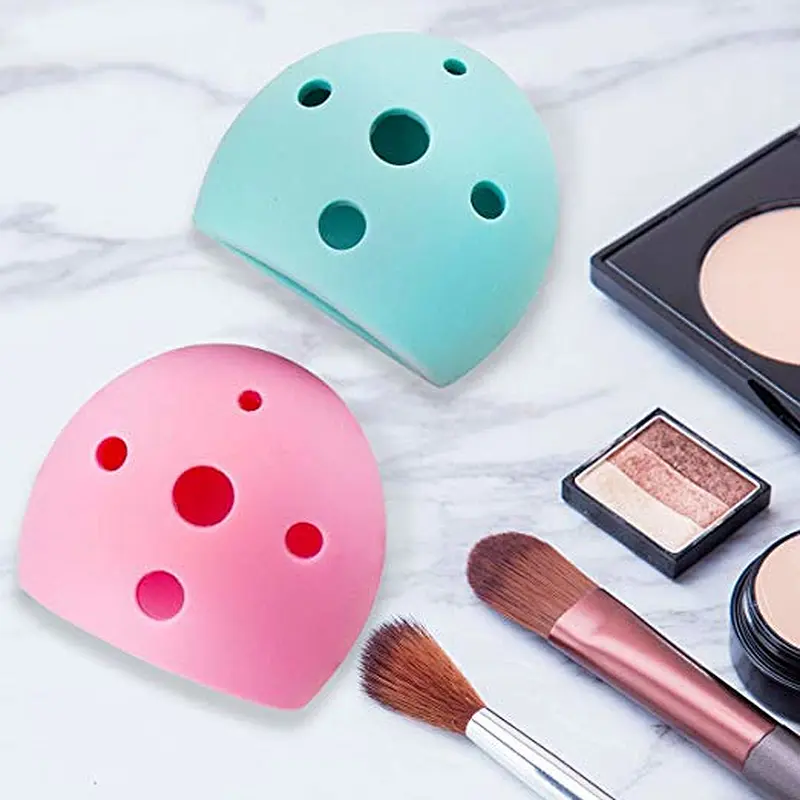 Half egg shape silicone makeup brush holder and silicone makeup brush cleaning mat