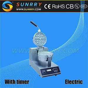 Automatic round plate pancake cup cake maker shapes egg waffle making machine