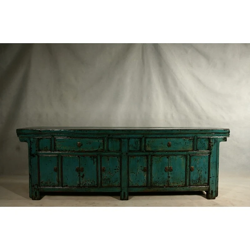 Chinese Antique Blue HIgh Glossing Cabinet Furniture