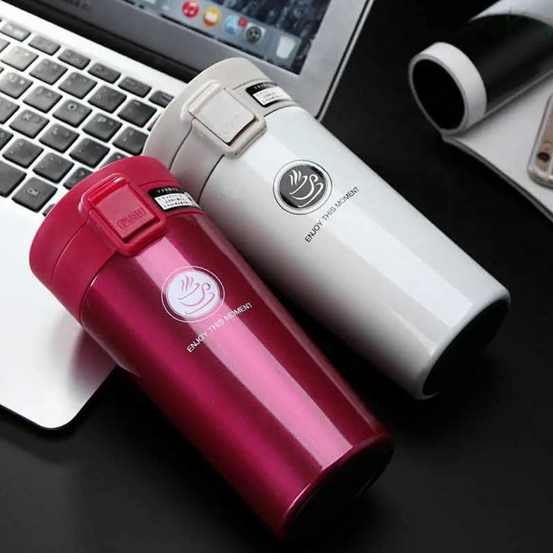 Customized Logo Vacuum Flask Stainless Steel Insulation Cup Coffee Bouncing Car Cup Classical Mug