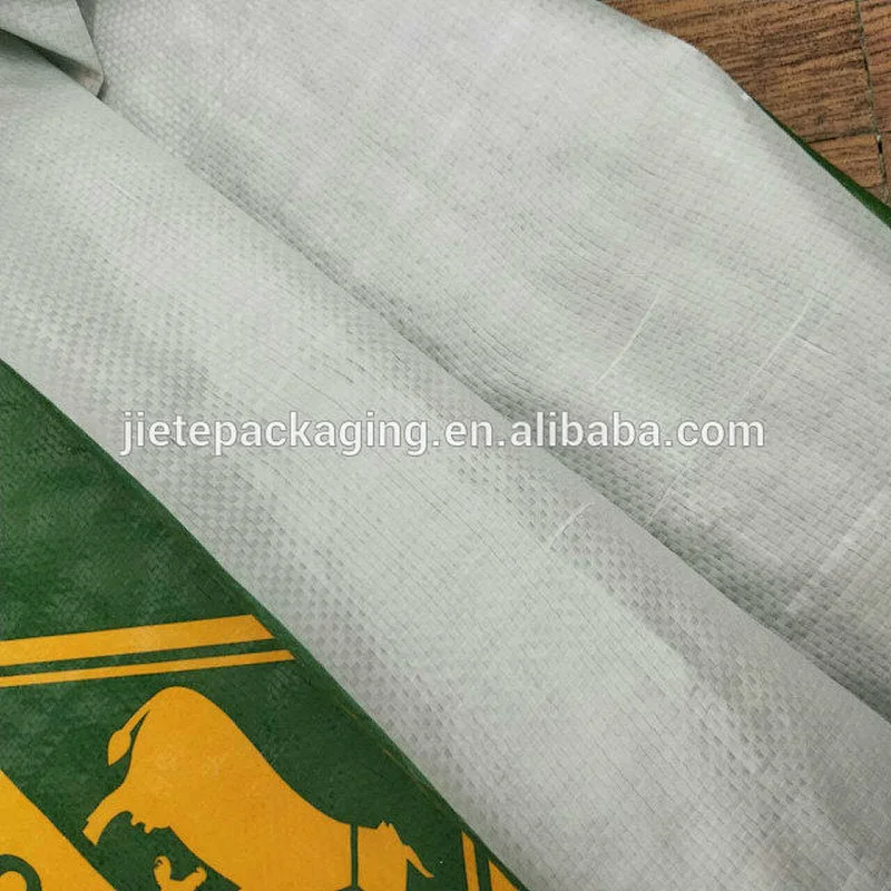 Customized design printing laminated green pp woven feed bag for livestock,poultry