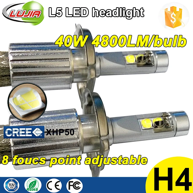Factory direct supply led headlight H4 H7 H114300K 5000k 6000K 40w XHP50 h4 led in China