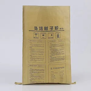 kraft paper bag for cement putty powder packing20kg 50kg