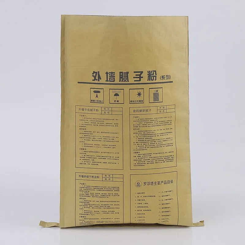 kraft paper bag for cement putty powder packing20kg 50kg