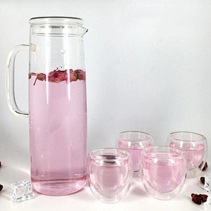 Wholesale OEM ODM Glass Tea Pot 1200ml Customized Logo Glass Water Pot High Borosilicate Glass Bottle