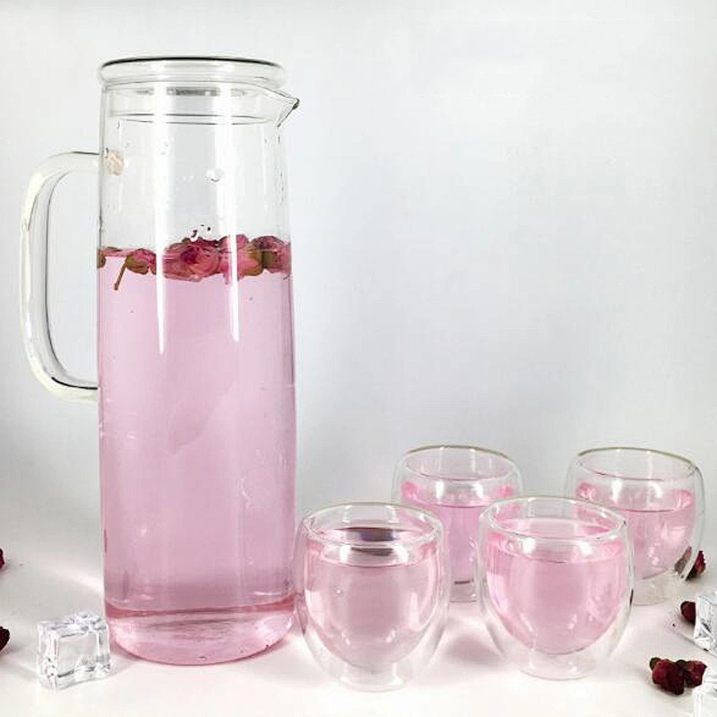 Wholesale OEM ODM Glass Tea Pot 1200ml Customized Logo Glass Water Pot High Borosilicate Glass Bottle