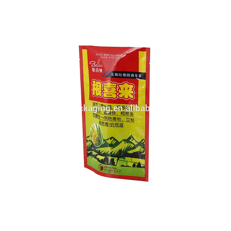 Stand up customized PE plastic fertilizer bags with printing,customized pa/pe plastic bag