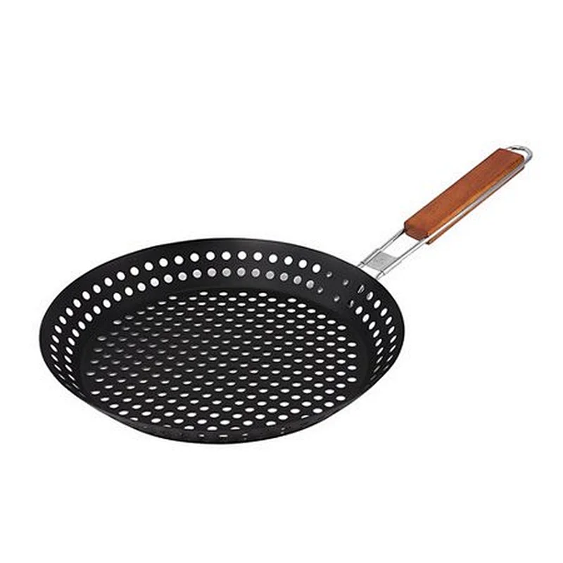 Cheap price Non Stick BBQ Skillet Basket for outdoor Barbecue