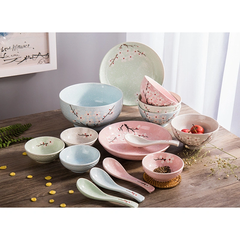 Bone china tableware plate hand-painted flower dish