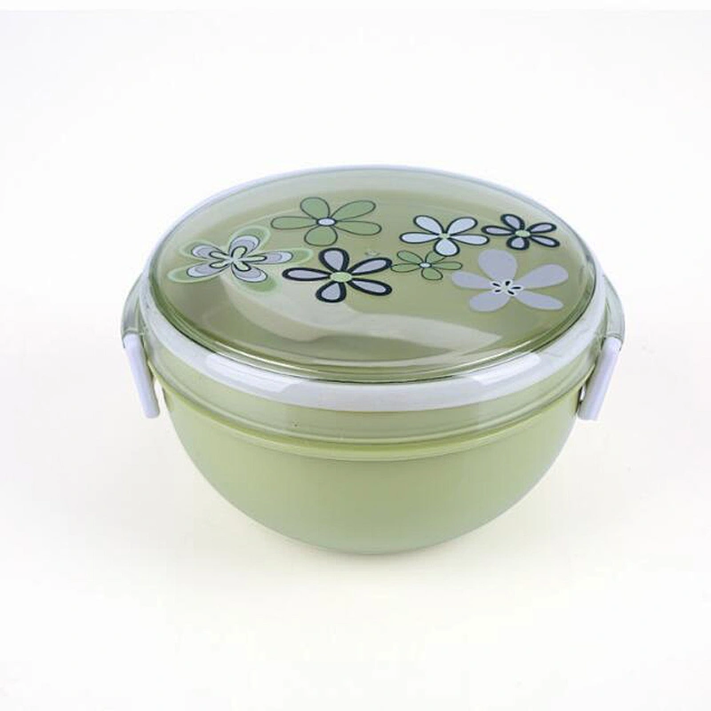Free Sample 1000 ml Food Grade Double Wall Plastic Lunch Box Round Plastic Microwave Food Meal Container Best Kids Plastic Bento