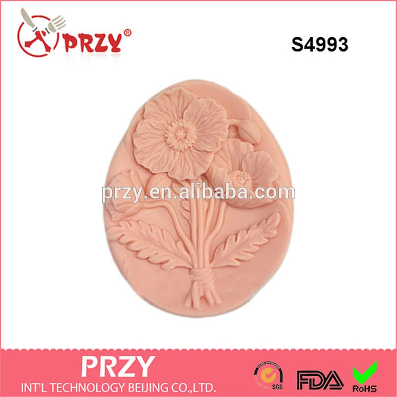 Poppy Flower silicone molds handmade soap mold DIY silicone soap molds -S4993