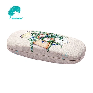 Floral Butterfly Pattern Striped Eyewear Case for Daily Protection