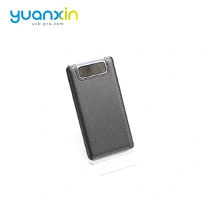 Leather Style Dual Port LED Light 8000 mAh Portable Charger Mobile Power Bank