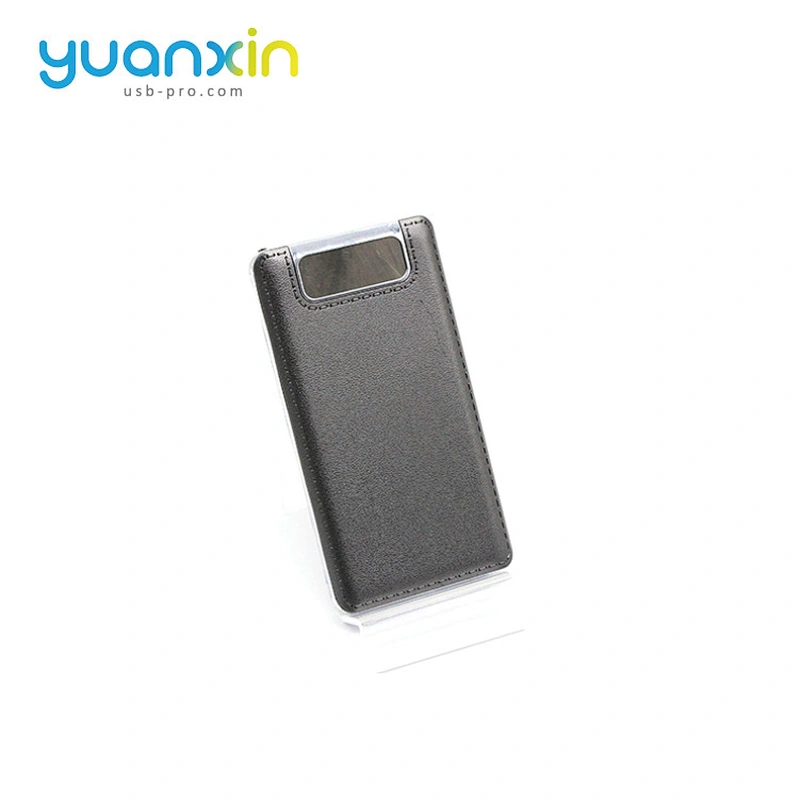 Leather Style Dual Port LED Light 8000 mAh Portable Charger Mobile Power Bank