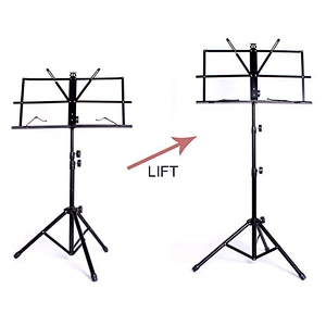 Metal Adjustable Sheet Music Stand Holder Folding Foldable WITH CARRY CASE BAG