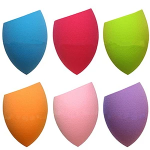 Popular product PU material olive bevel makeup sponge with latex-free