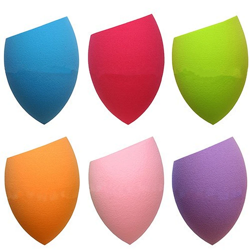 Popular product PU material olive bevel makeup sponge with latex-free