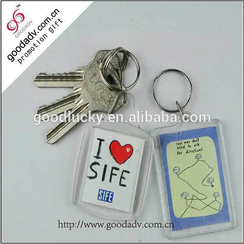 Gift keychain/bsci keyring light/blank acrylic keyring