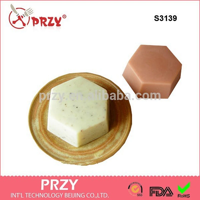 Hexagon mold for soap 6 hole soap mold silicone mold