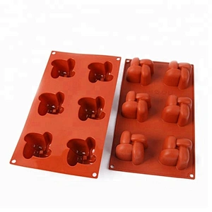 6cavities Flower-shaped Cake baking molds Mousse mould silicone Ice Molds