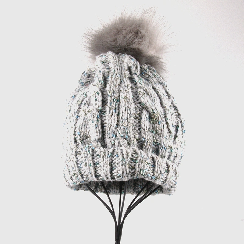 Red Colorful Customized Factory Price Funny Knit Winter Hat Pom Pom Hats