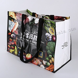 120gsm to 140gsm customized bopp laminated and printing reusable pp woven tote shopping bag