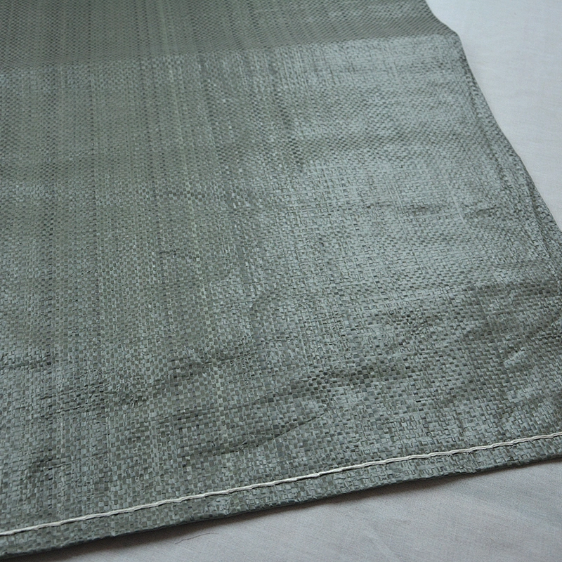 Flat grey plastic pp woven bag for sand, cement,industrial refuse,building waste