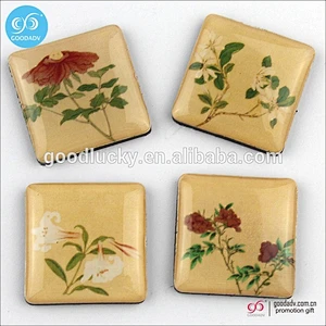 Guangzhou fridge magnet custom magnet stickers transparent square resin magnet