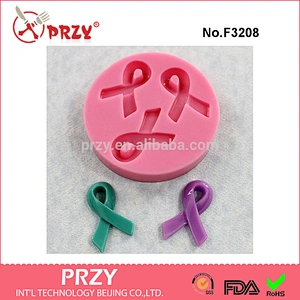 F3208 Awareness Ribbon Mold Silicone Mould Resin Polymer Clay Fondant Candy Wax