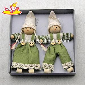 2018 New products lovely characters wooden Christmas figurines W02A228