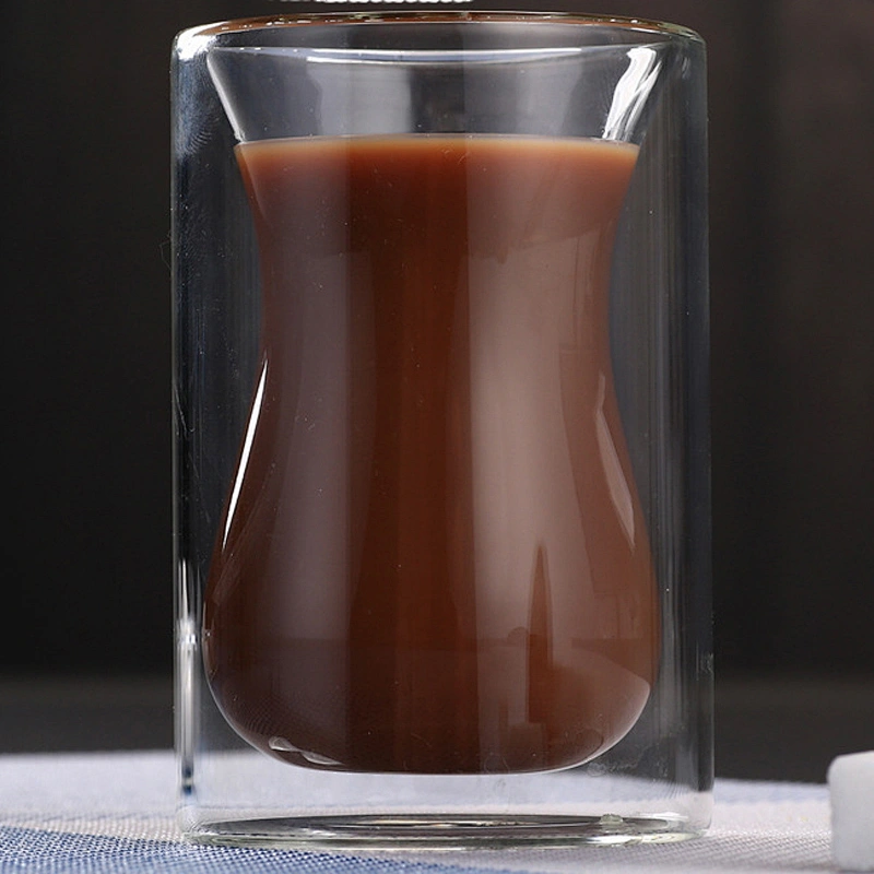 耐热玻璃水杯双壁酒杯