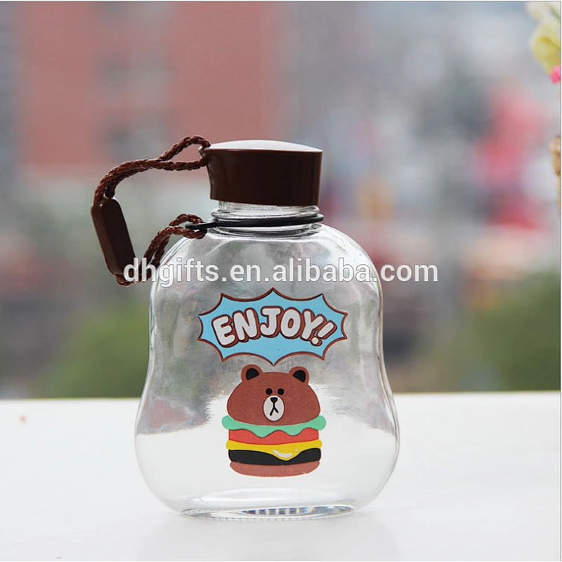 BPA Free custom high borosilicate glass water bottles with carrying straps